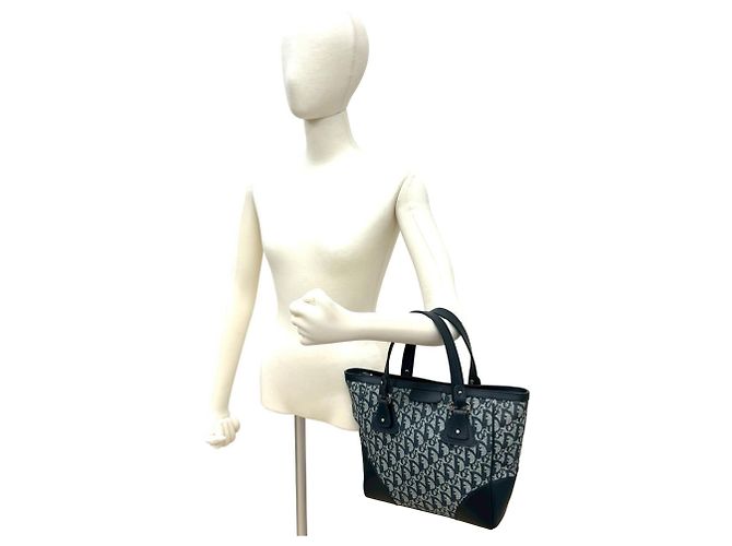 Borsa a mano in tela e pelle Trotter CD di Christian Dior Blu navy - vista 2