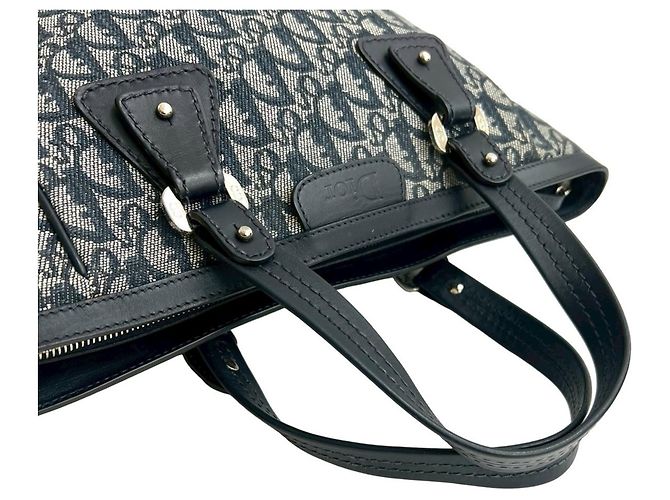 Borsa a mano in tela e pelle Trotter CD di Christian Dior Blu navy - vista 4