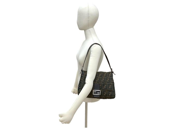 Borsa semi-a-spalla FENDI Mamma Bucket Zucca FF Marrone - vista 2