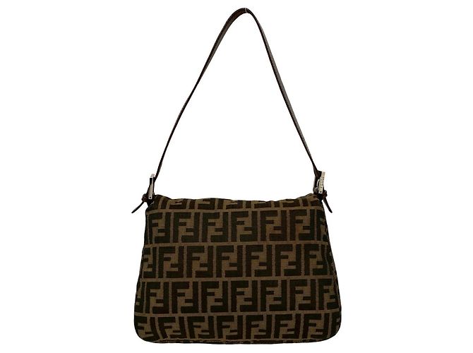 Borsa semi-a-spalla FENDI Mamma Bucket Zucca FF Marrone - vista 3