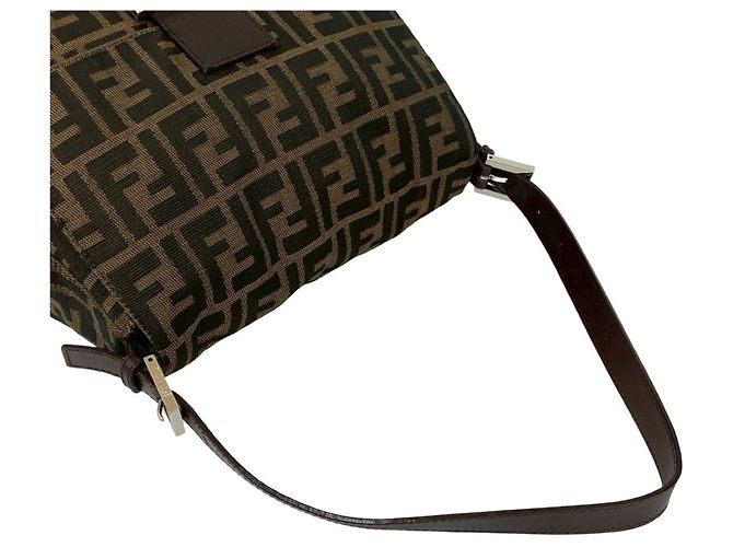 Borsa semi-a-spalla FENDI Mamma Bucket Zucca FF Marrone - vista 4