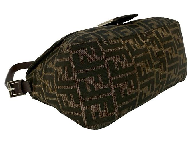 Borsa semi-a-spalla FENDI Mamma Bucket Zucca FF Marrone - vista 7