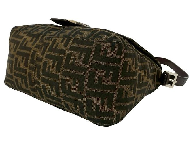 Borsa semi-a-spalla FENDI Mamma Bucket Zucca FF Marrone - vista 8