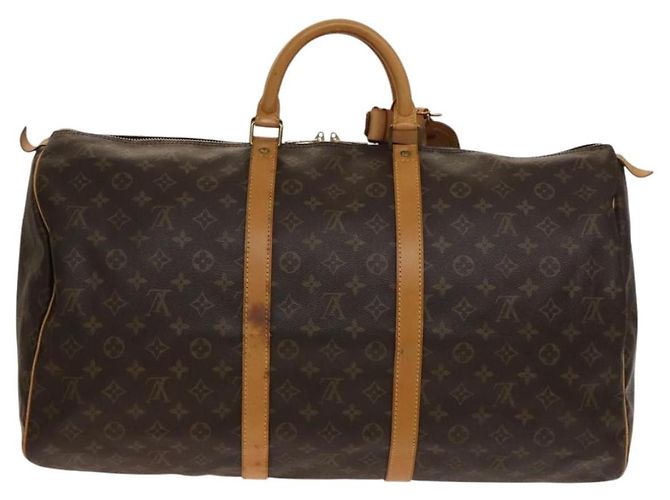 Borsa Keepall Louis Vuitton in tela Monogram 55 Marrone - vista 2