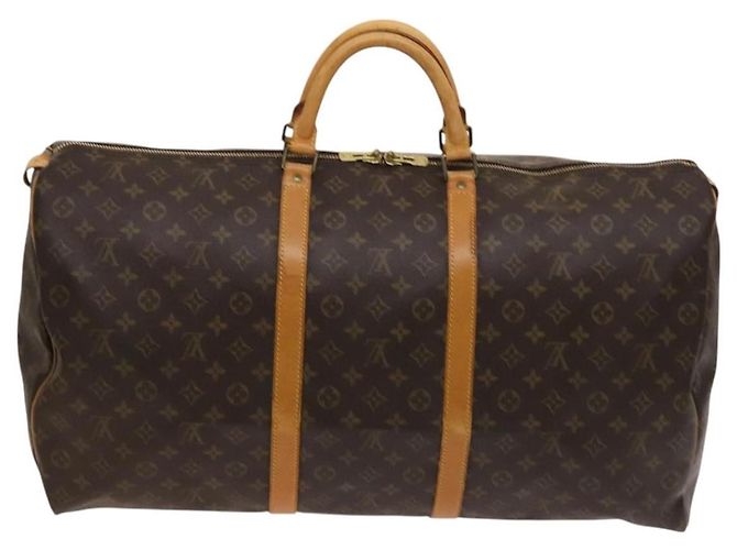 Borsa Keepall Louis Vuitton in tela Monogram 60 Marrone - vista 2