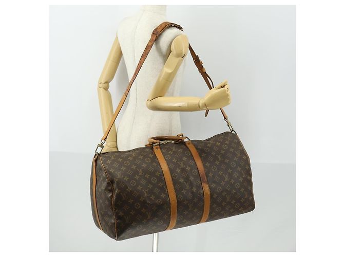 LOUIS VUITTON Monogram Keepall Bandouliere 55 Borsa Boston M41414 LV Auth 166551 Monogramma - vista 25