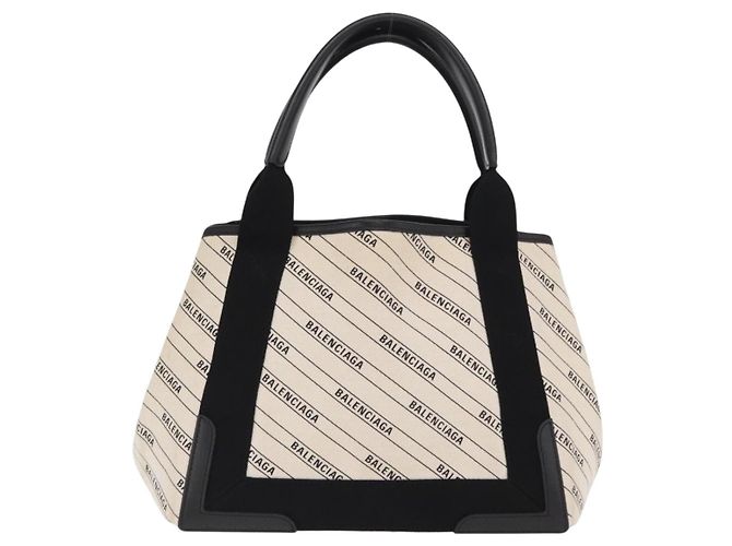 Borsa a mano BALENCIAGA in tela bianca e nera 339933 Auth bs33110 Nero Bianco - vista 2