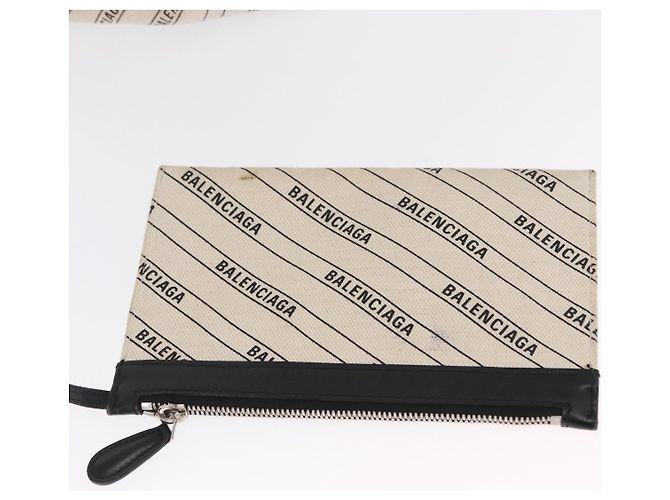 Borsa a mano BALENCIAGA in tela bianca e nera 339933 Auth bs33110 Nero Bianco - vista 20