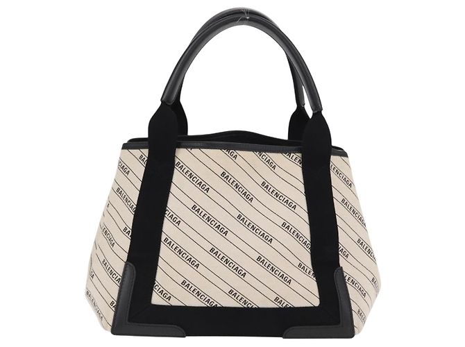 Borsa a mano BALENCIAGA in tela bianca e nera 339933 Auth bs33110 Nero Bianco - vista 3