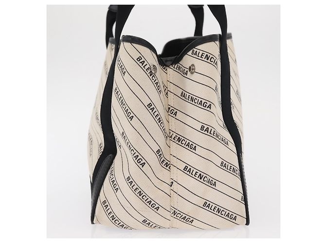 Borsa a mano BALENCIAGA in tela bianca e nera 339933 Auth bs33110 Nero Bianco - vista 5