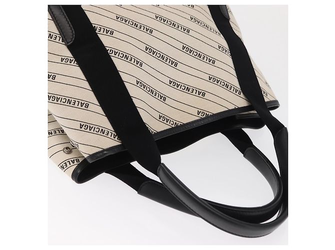 Borsa a mano BALENCIAGA in tela bianca e nera 339933 Auth bs33110 Nero Bianco - vista 6