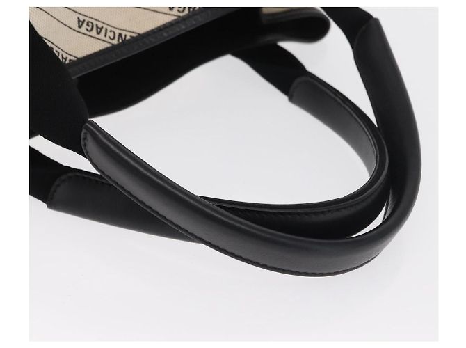 Borsa a mano BALENCIAGA in tela bianca e nera 339933 Auth bs33110 Nero Bianco - vista 7