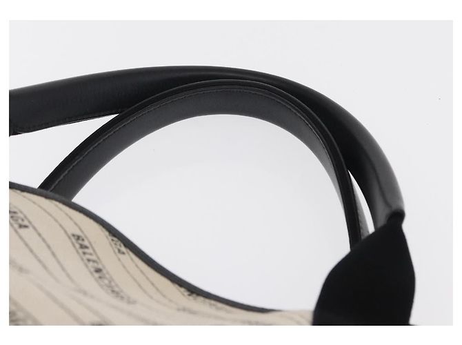 Borsa a mano BALENCIAGA in tela bianca e nera 339933 Auth bs33110 Nero Bianco - vista 8
