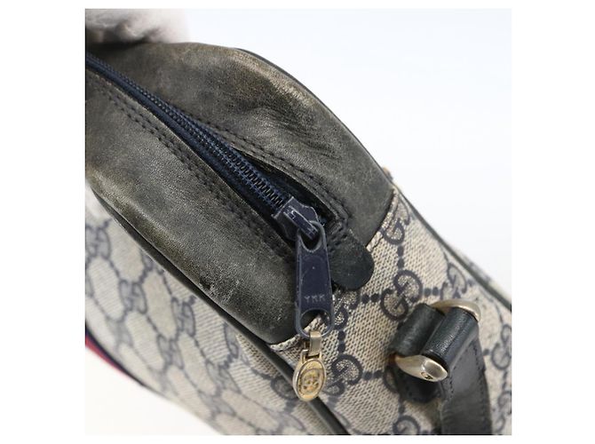 Borsa a Spalla Gucci GG Supreme Sherry Line PVC Blu Navy Oro Auth ep13194 D'oro - vista 14