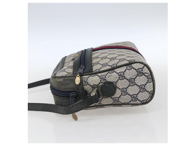 Borsa a Spalla Gucci GG Supreme Sherry Line PVC Blu Navy Oro Auth ep13194 D'oro - vista 4