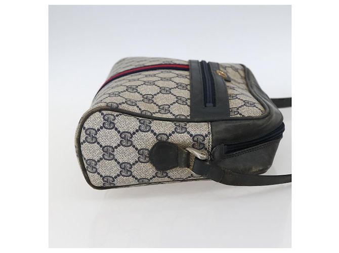 Borsa a Spalla Gucci GG Supreme Sherry Line PVC Blu Navy Oro Auth ep13194 D'oro - vista 5