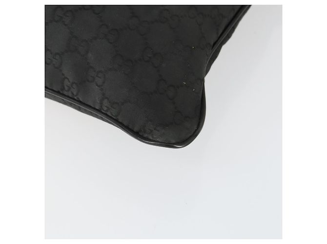 Borsa a Spalla GG in Tela Gucci Nylon Nera Argento 449184 Auth BA9907 Nero - vista 10