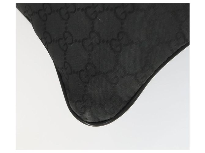 Borsa a Spalla GG in Tela Gucci Nylon Nera Argento 449184 Auth BA9907 Nero - vista 11