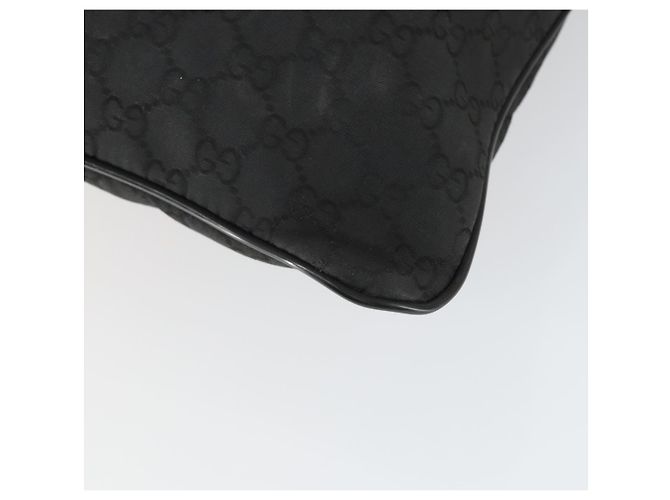 Borsa a Spalla GG in Tela Gucci Nylon Nera Argento 449184 Auth BA9907 Nero - vista 12