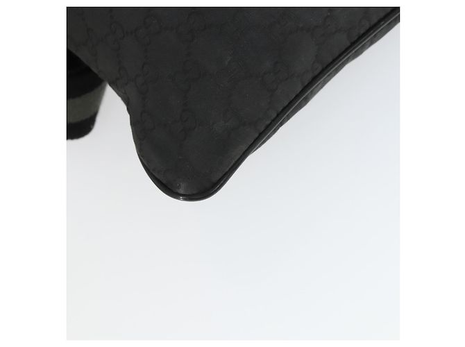 Borsa a Spalla GG in Tela Gucci Nylon Nera Argento 449184 Auth BA9907 Nero - vista 13