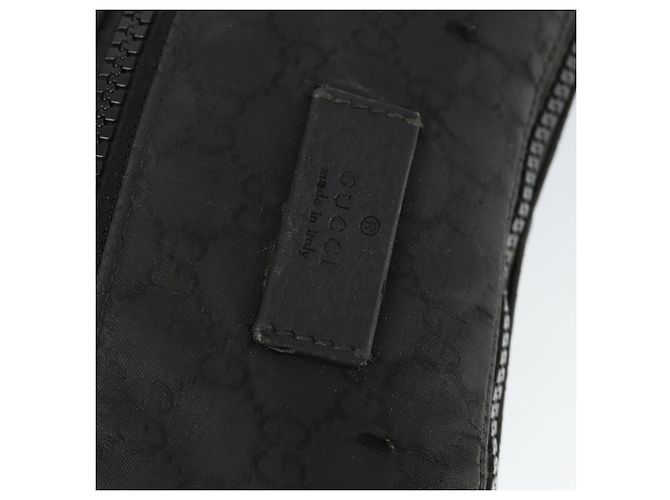 Borsa a Spalla GG in Tela Gucci Nylon Nera Argento 449184 Auth BA9907 Nero - vista 14