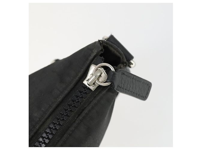 Borsa a Spalla GG in Tela Gucci Nylon Nera Argento 449184 Auth BA9907 Nero - vista 15