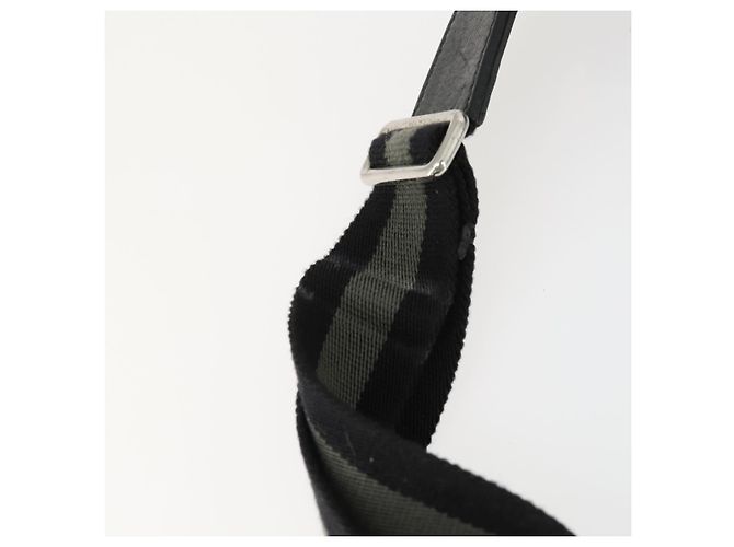 Borsa a Spalla GG in Tela Gucci Nylon Nera Argento 449184 Auth BA9907 Nero - vista 8