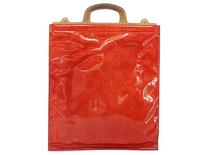LOUIS VUITTON Borsa Tote Stanton Monogram Vernis Rossa M91078 LV Auth 169097 Rosso - vista 2
