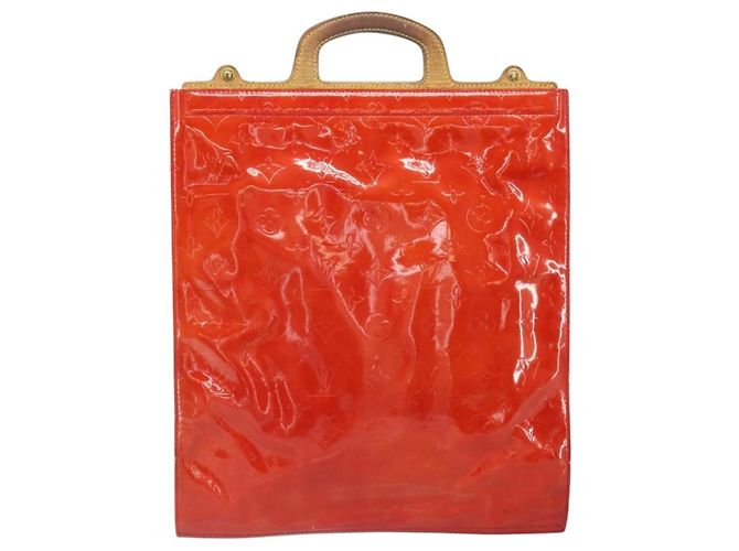 LOUIS VUITTON Borsa Tote Stanton Monogram Vernis Rossa M91078 LV Auth 169097 Rosso - vista 3