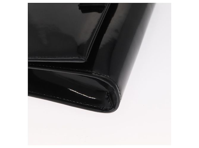 Borsa Vala Chain di Salvatore Ferragamo in pelle verniciata nera e oro Auth hk3377 Nero D'oro - vista 10