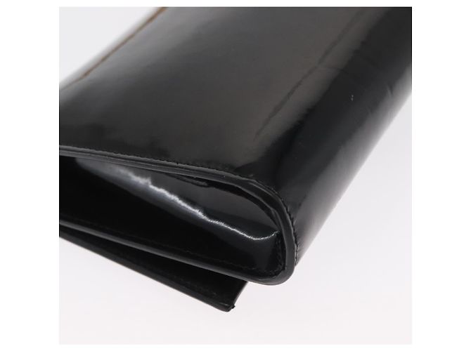 Borsa Vala Chain di Salvatore Ferragamo in pelle verniciata nera e oro Auth hk3377 Nero D'oro - vista 12