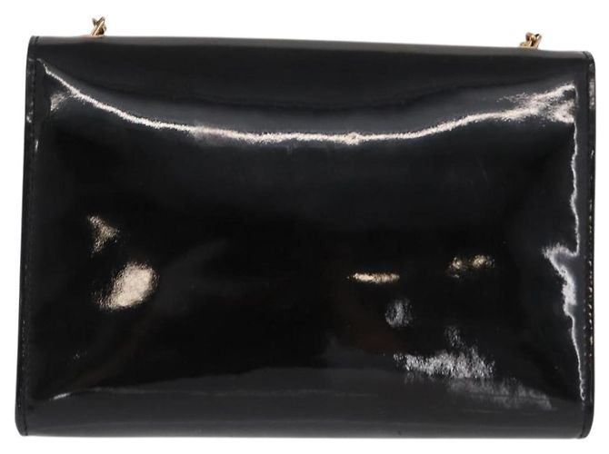 Borsa Vala Chain di Salvatore Ferragamo in pelle verniciata nera e oro Auth hk3377 Nero D'oro - vista 3