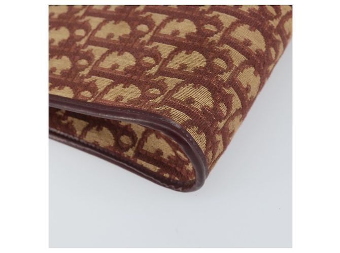 Borsa a Spalla in Tela Trotter Christian Dior Rossa Oro Auth 159831 - vista 11