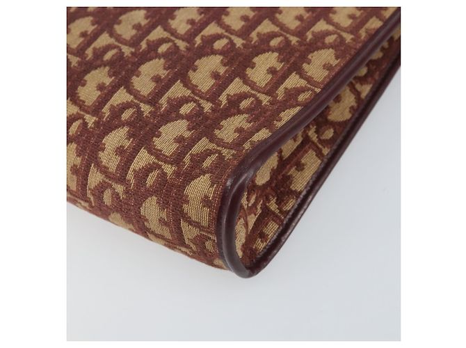 Borsa a Spalla in Tela Trotter Christian Dior Rossa Oro Auth 159831 - vista 12