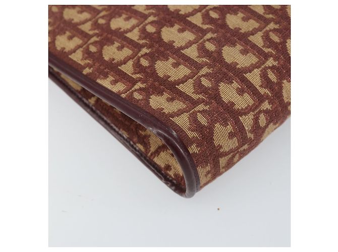 Borsa a Spalla in Tela Trotter Christian Dior Rossa Oro Auth 159831 - vista 13