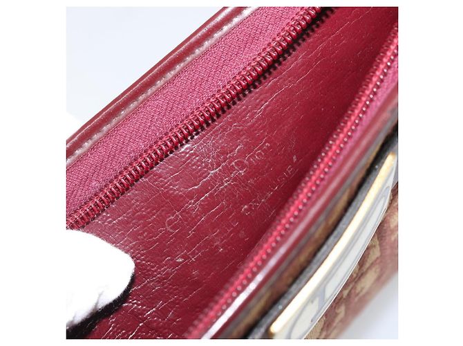 Borsa a Spalla in Tela Trotter Christian Dior Rossa Oro Auth 159831 - vista 16