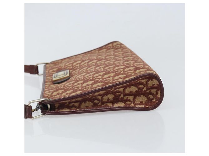 Borsa a Spalla in Tela Trotter Christian Dior Rossa Oro Auth 159831 - vista 5