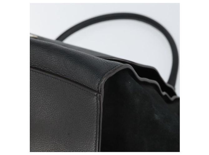Céline Borsa Trapeze in pelle e suede nera argento autentica 165042 Nero - vista 10