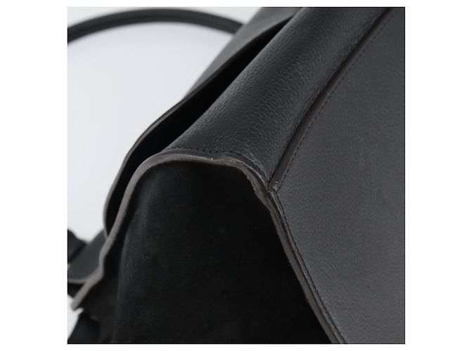 Céline Borsa Trapeze in pelle e suede nera argento autentica 165042 Nero - vista 11