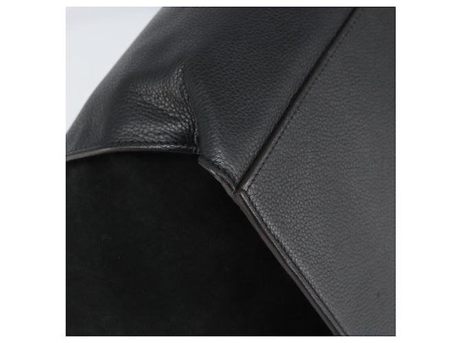 Céline Borsa Trapeze in pelle e suede nera argento autentica 165042 Nero - vista 13