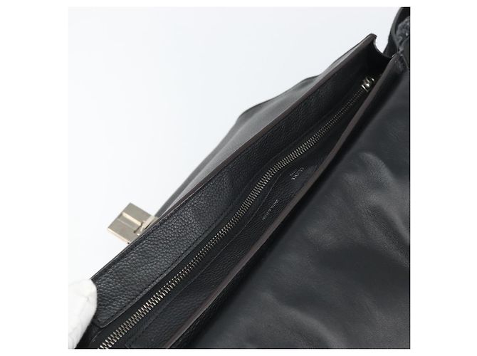 Céline Borsa Trapeze in pelle e suede nera argento autentica 165042 Nero - vista 16