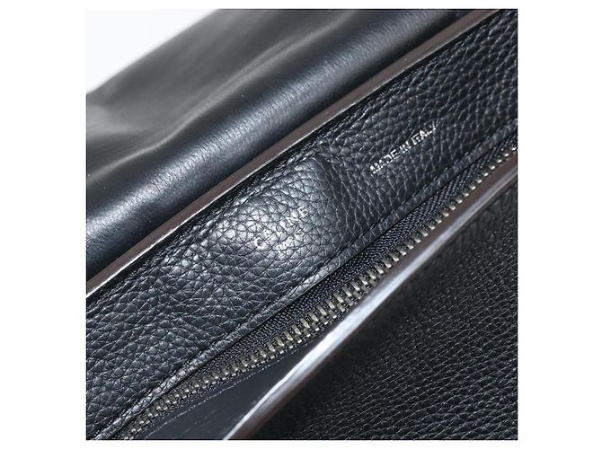 Céline Borsa Trapeze in pelle e suede nera argento autentica 165042 Nero - vista 17