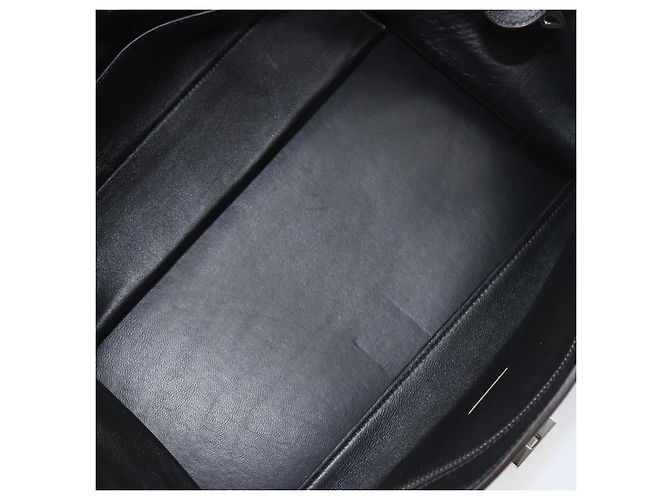 Céline Borsa Trapeze in pelle e suede nera argento autentica 165042 Nero - vista 19