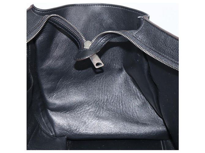 Céline Borsa Trapeze in pelle e suede nera argento autentica 165042 Nero - vista 20