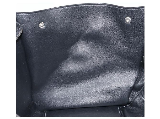 Céline Borsa Trapeze in pelle e suede nera argento autentica 165042 Nero - vista 21
