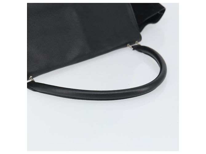 Céline Borsa Trapeze in pelle e suede nera argento autentica 165042 Nero - vista 7