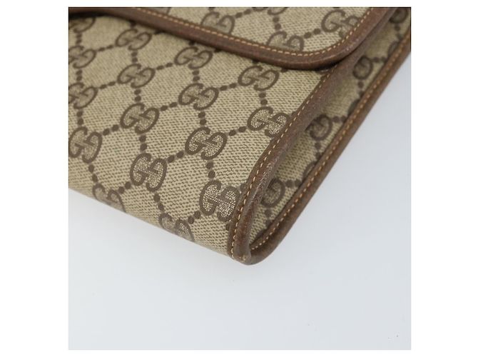 Gucci Borsa a Spalla GG Supreme PVC Beige Oro Auth ka2051 D'oro - vista 10