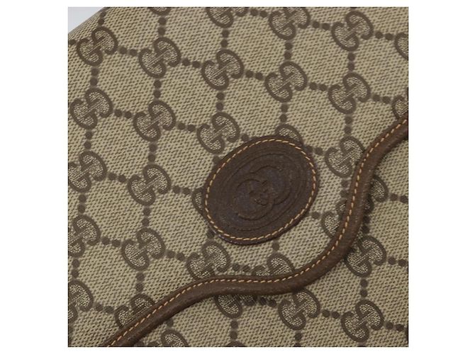 Gucci Borsa a Spalla GG Supreme PVC Beige Oro Auth ka2051 D'oro - vista 14