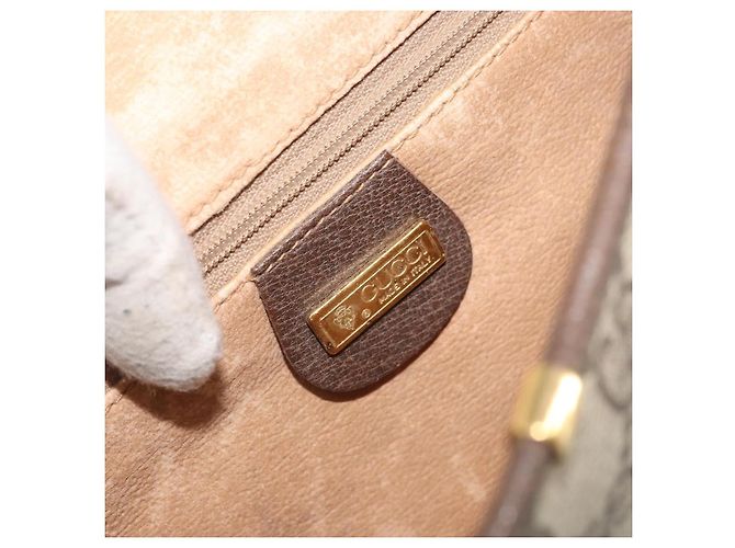 Gucci Borsa a Spalla GG Supreme PVC Beige Oro Auth ka2051 D'oro - vista 16