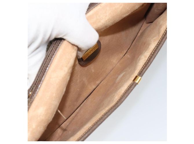 Gucci Borsa a Spalla GG Supreme PVC Beige Oro Auth ka2051 D'oro - vista 17